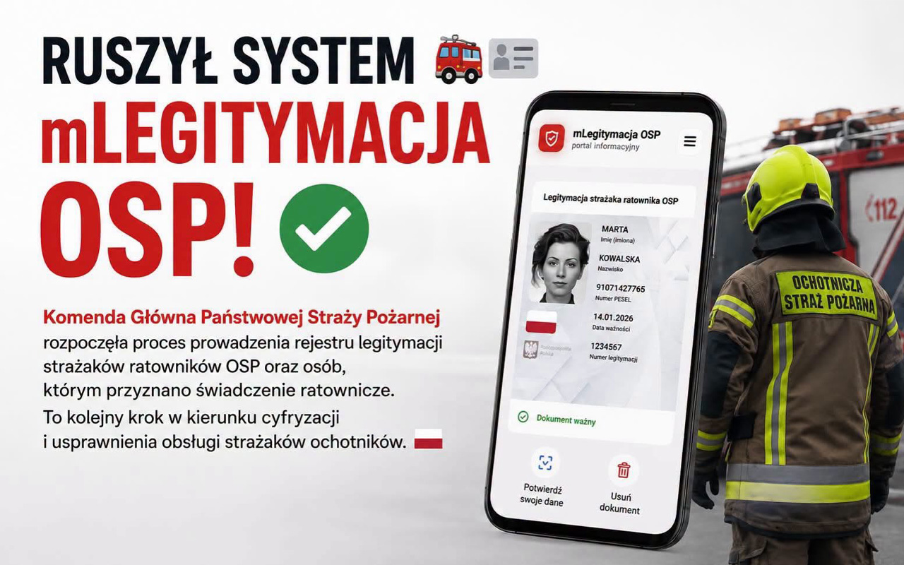 Wprowadzenie cyfrowych legitymacji dla strażaków ratowników OSP